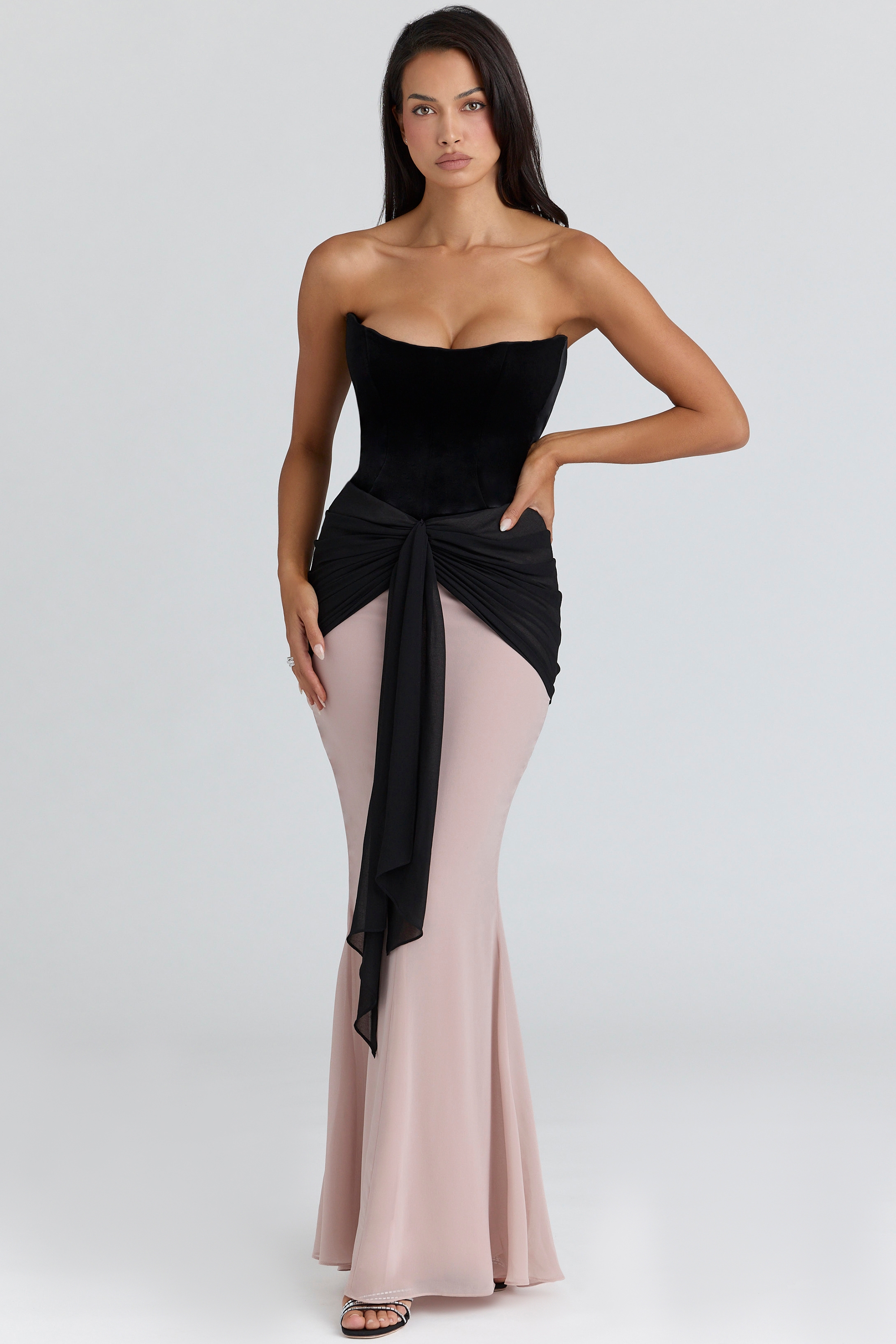 black & blush chiffon maxi dress - limited edition | House of CB