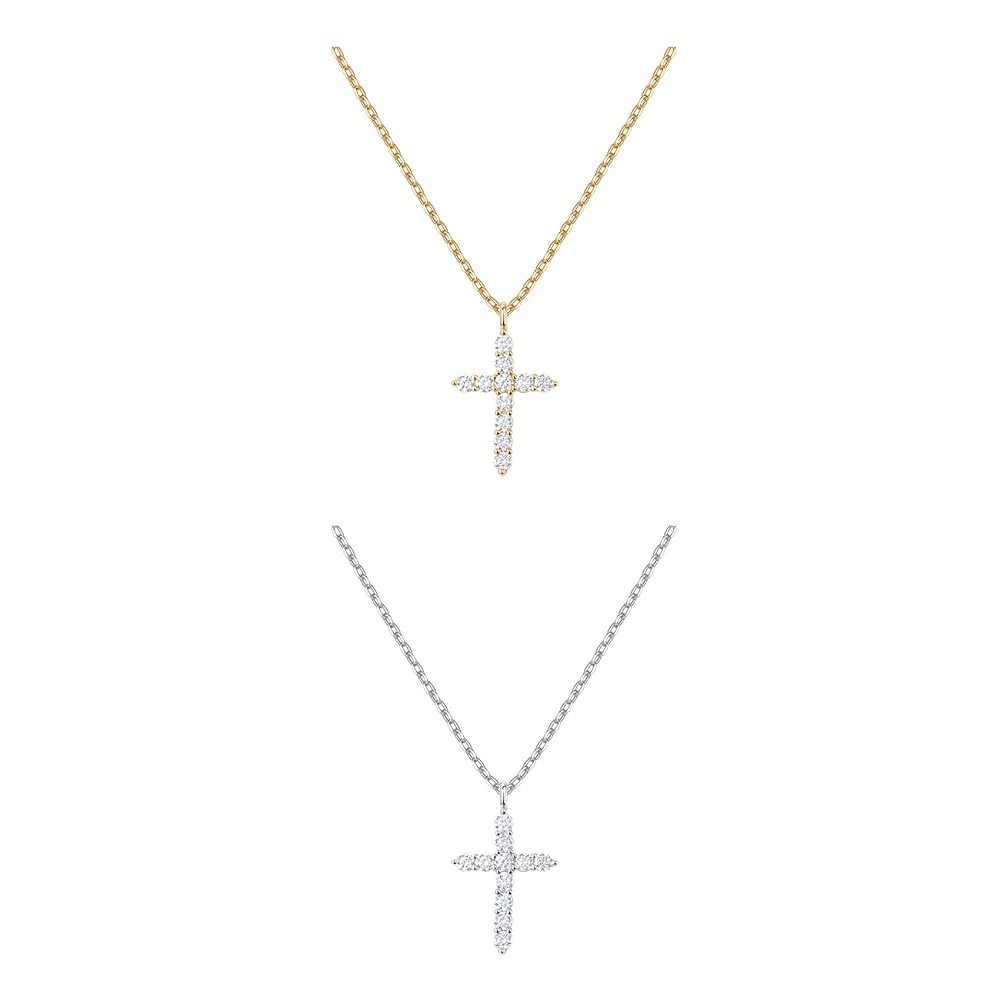 PAVOI 14K Gold Plated Cubic Zirconia Cross Necklace for Women | Cross Faith Pendant Necklaces | Amazon (US)
