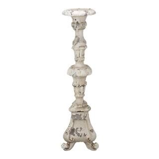 24.5 in. Magnesia Distressed White Candle Holder | The Home Depot