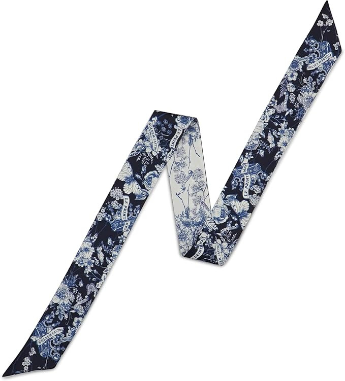 GOLDEN CACTUS 100% Pure Silk Scarf Designer Flower Printed Neckerchief Hair Tie Band Handbag Hand... | Amazon (US)