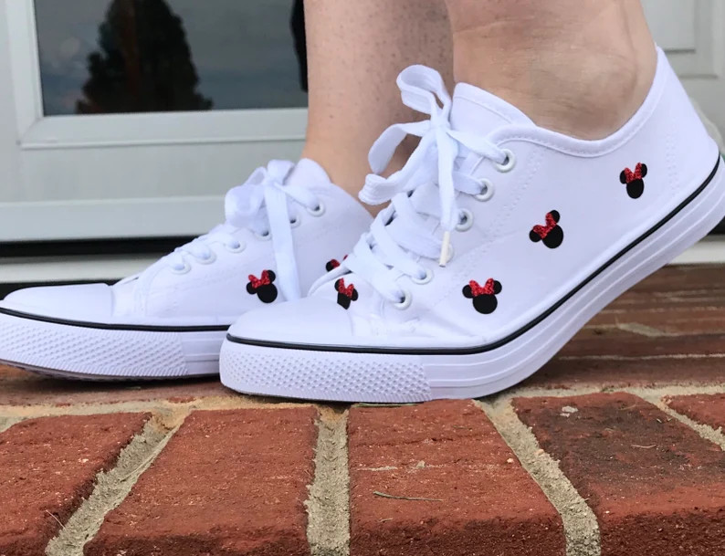 Minnie Mouse Glitter Bow Shoes for Women (or Mickey) Multiple colors! FREE Shipping! | Etsy (US)