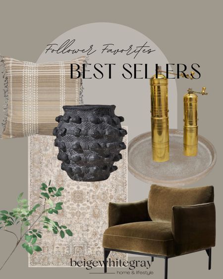 This weeks best sellers are good ones! The west elm chair is under $400 and beautiful!! The brass mills are beautiful and perfect for a designer touch in your kitchen. The Walmart throw pillows are also a best seller! These are designer dupes and I have them in my home! My rug is a weekly favorite and the greenery from target is another favorite! 

#LTKFind #LTKstyletip #LTKhome