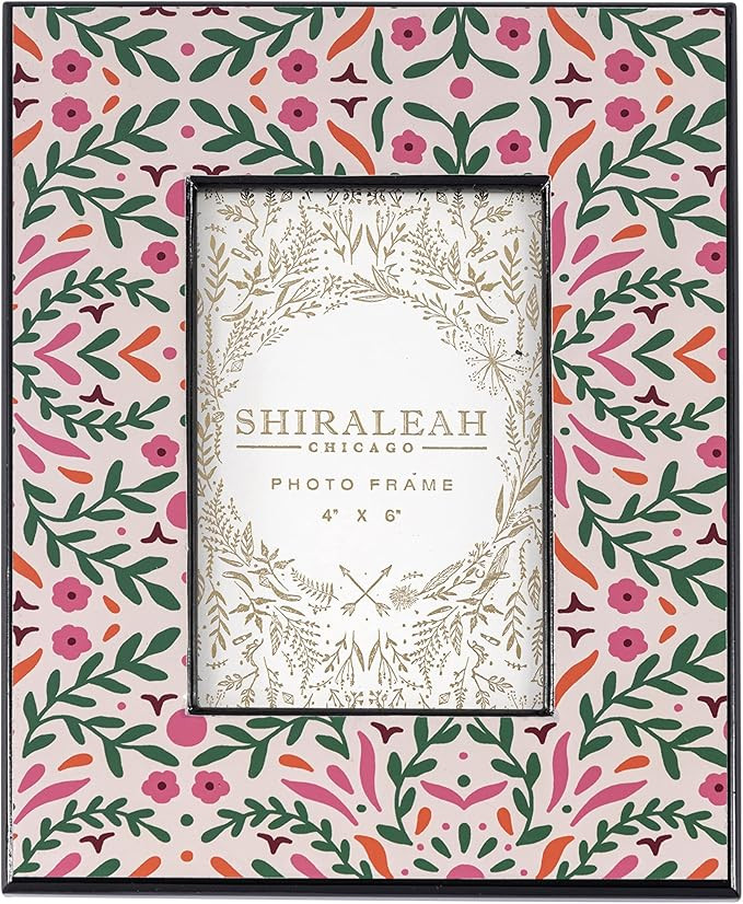 Shiraleah Celebration Pink And Green Floral 4" X 6" Picture Frame | Amazon (US)