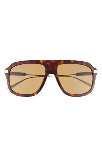 Gucci 57mm Aviator Sunglasses in Havana Gold Brown at Nordstrom Rack | Nordstrom Rack
