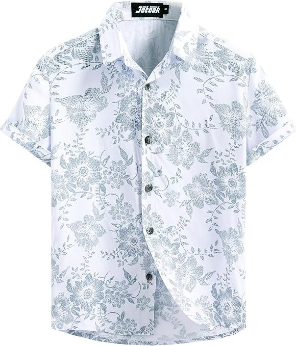 JOTOOK Boys Hawaiian Shirt Short Sleeve Button Down Shirt Casual Floral Tropical Beach Shirts 6-1... | Amazon (US)