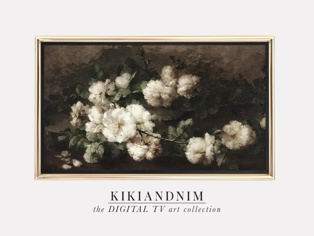 samsung frame tv art spring | vintage floral still life | farmhouse art for frame tv | flower fra... | Etsy (US)