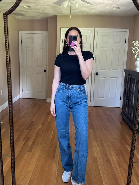 My most worn jeans! I sized down but regular length is perfect for petites 