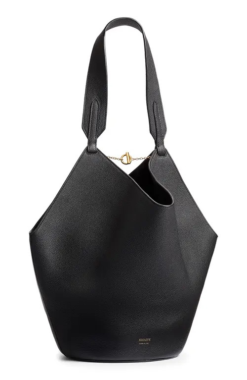 Khaite Small Lotus Leather Top Handle Bag in Black 200 at Nordstrom | Nordstrom