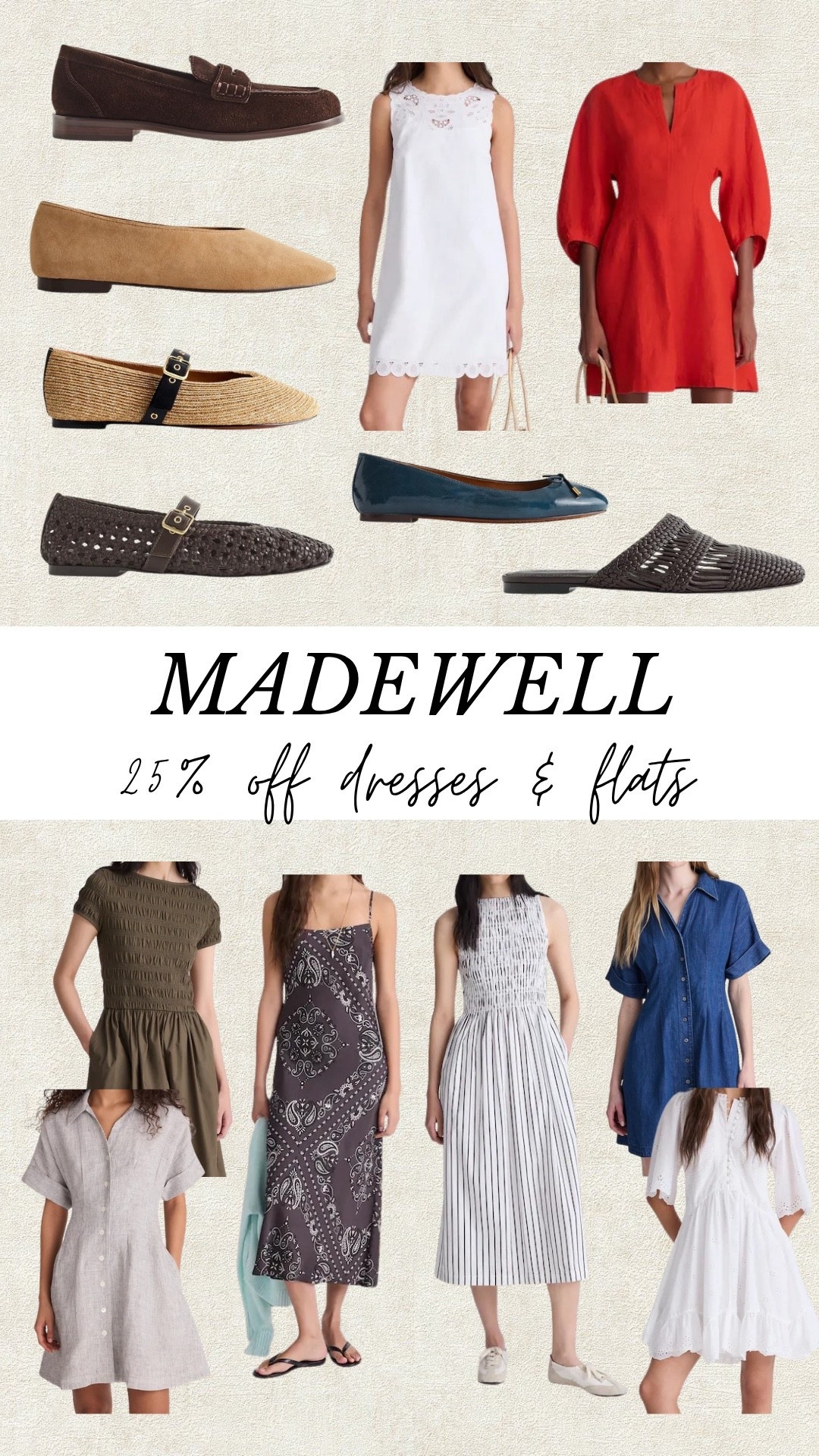 Get 25% off dresses and flats from Madewell! 

#LTKgrwm #LTKootd #LTKSaleAlert