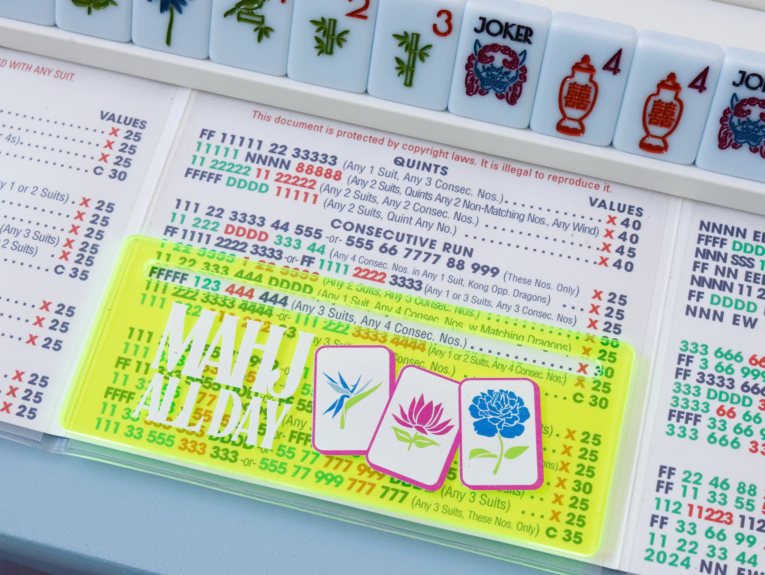 MAHJONG LINE MARKER -  MAHJ ALL DAY IN TRANSLUCENT GREEN | Southern Sparrow