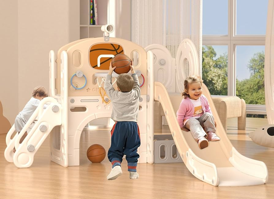 XJD 8 in 1 Toddler Slide Set, Kids Slide for Toddlers Age 1+, Toddler Climber Slide PlaySet with ... | Amazon (US)