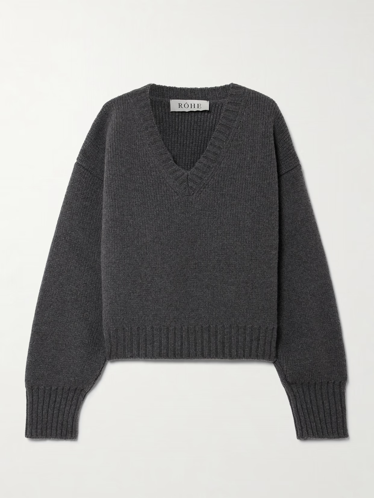 RÓHE - Oversized Ribbed Wool Sweater - Gray | NET-A-PORTER (US)