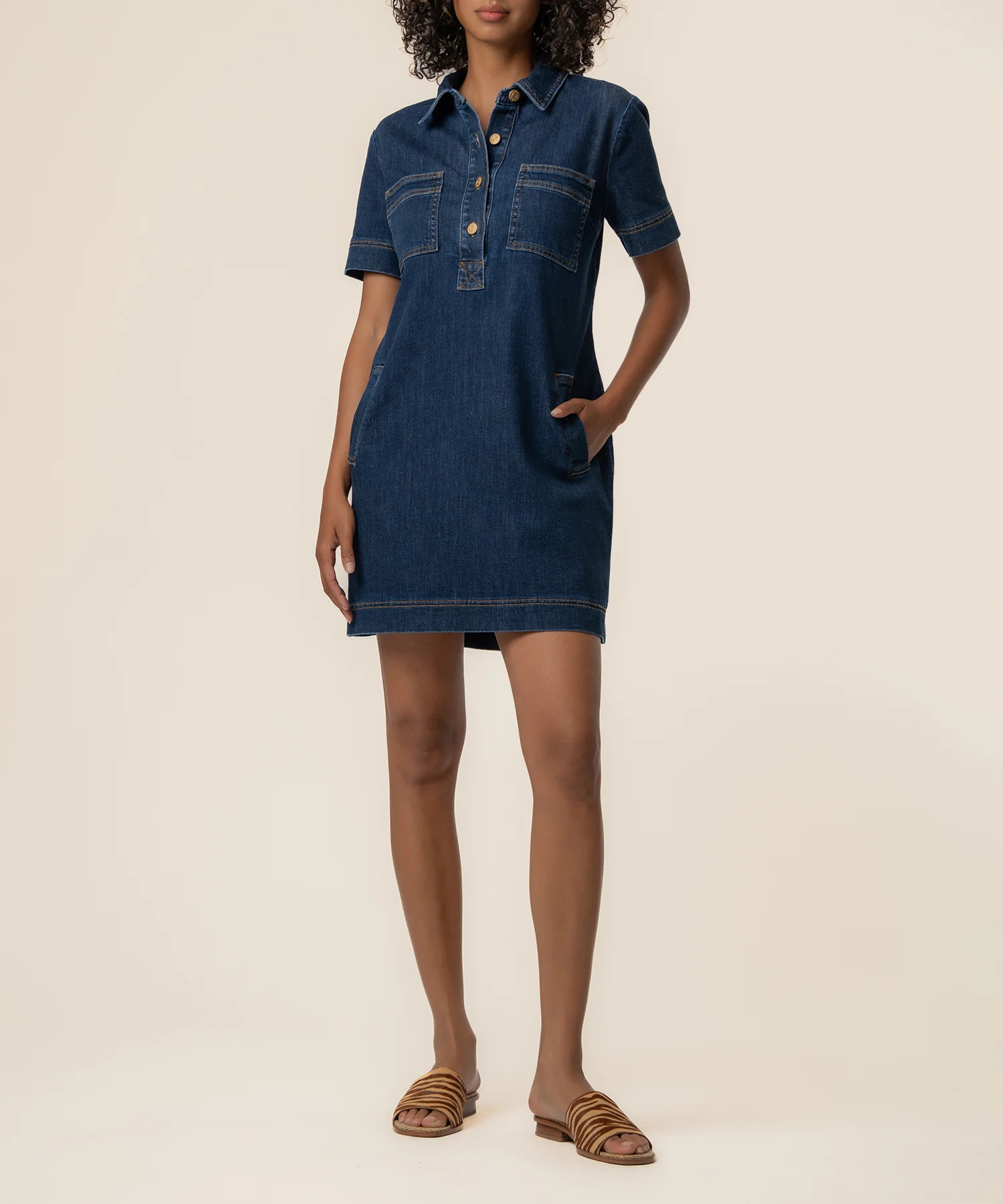 Tatiana Denim Dress in Plan Wash - Kut from the Kloth | Kut From Kloth