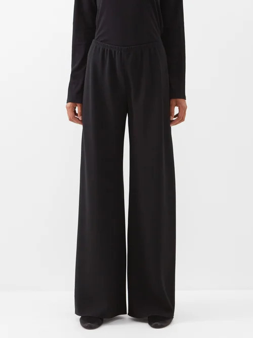 The Row - Gala Double-cady Wide-leg Trousers - Womens - Black | Matches (US)