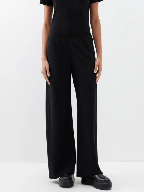 The Row - Gala Double-cady Wide-leg Trousers - Womens - Black | Matches (US)