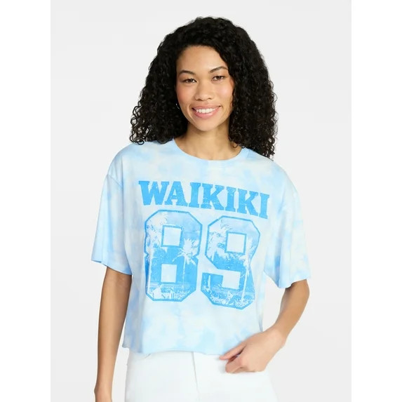 No Boundaries Boxy Cropped Graphic Tee, Women's XXS-XXL | Walmart (US)