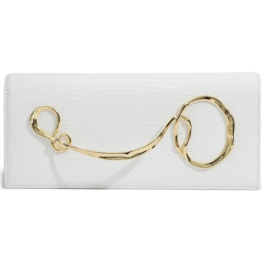 Alexis Bittar Twisted Side Handle Leather Clutch in White at Nordstrom | Nordstrom