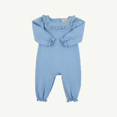 Darla Day Romper - Sarasota Sky with Worth Avenue White | The Beaufort Bonnet Company