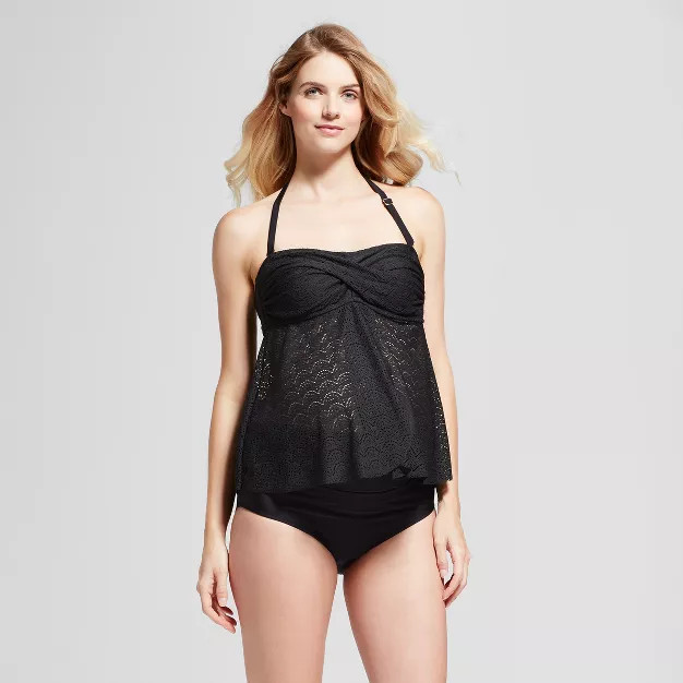 Maternity Foldover Swim Brief - Isabel Maternity by Ingrid & Isabel™ Black | Target