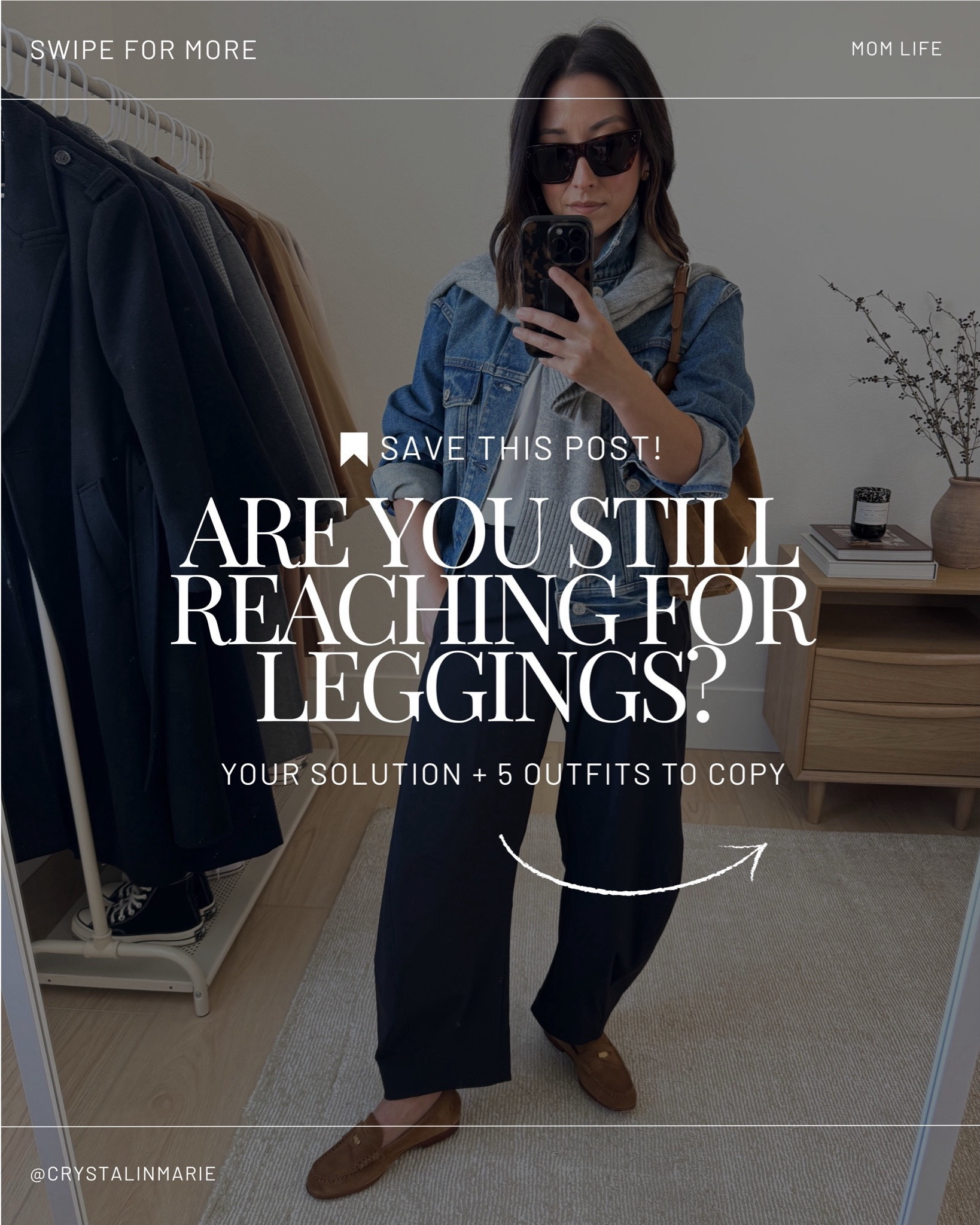 These are the kind of black pants I keep reaching for. Comfortable, polished, and easy to wear for mom life, work, or dressing up a bit. Not a true high rise for me, so I had to size up for extra comfort. Wearing petite 4.

Look 1:
J.crew collared sweatshirt small - old, linked similar. 
Ruti pants petite 4 
Everlane leather sandals 5 
The Row bag medium 
Polo Ralph Lauren hat 
Electric picks earrings 
Dorsey James necklace 15”

Look 2:
Everlane sweater xs  - old, linked similar. 
Ruti pants petite 4 
Sam Edelman loafers 5 - old, linked similar  
Quince bag 
YSL sunglasses

Look 3:
Zara cropped jacket small - old
Aritzia tee medium 
Ruti pants petite 4 
Onitsuka tiger sneakers 4 mens
Mansur Gavriel tote 
YSL sunglasses

Look 4:
AYR denim jacket small 
Aritzia tee medium 
Everlane sweater xs 
Ruti pants petite 4 
Veronica Beard loafers 5.5, but run tts 
Liffner shoulder bag 
Celine sunglasses

Look 5: 
Zella windbreaker xs 
Everlane box cut tee medium 
Ruti pants petite 4 
Everlane Leather sandals 5 
Quince bucket bag 
Polo hat 
Electric picks earrings 
Electric Picks necklace


#LTKootd #LTKmomlife #LTKPetite