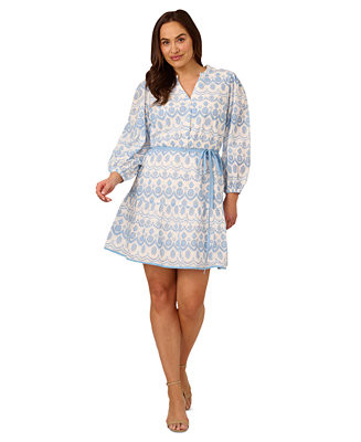 Plus Size Cotton Eyelet Belted Dress | Macy's