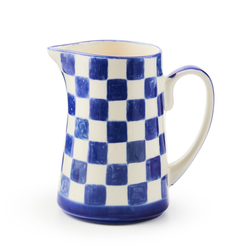 Stoneware Check Pitcher | MacKenzie-Childs
