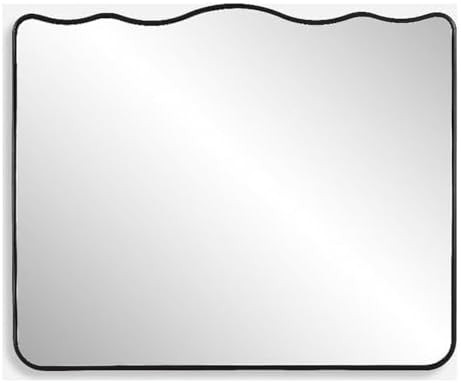 BOWERY HILL 30" H x 36" W x 0.5" D Engineered Wood Frame Mirror in Black | Amazon (US)