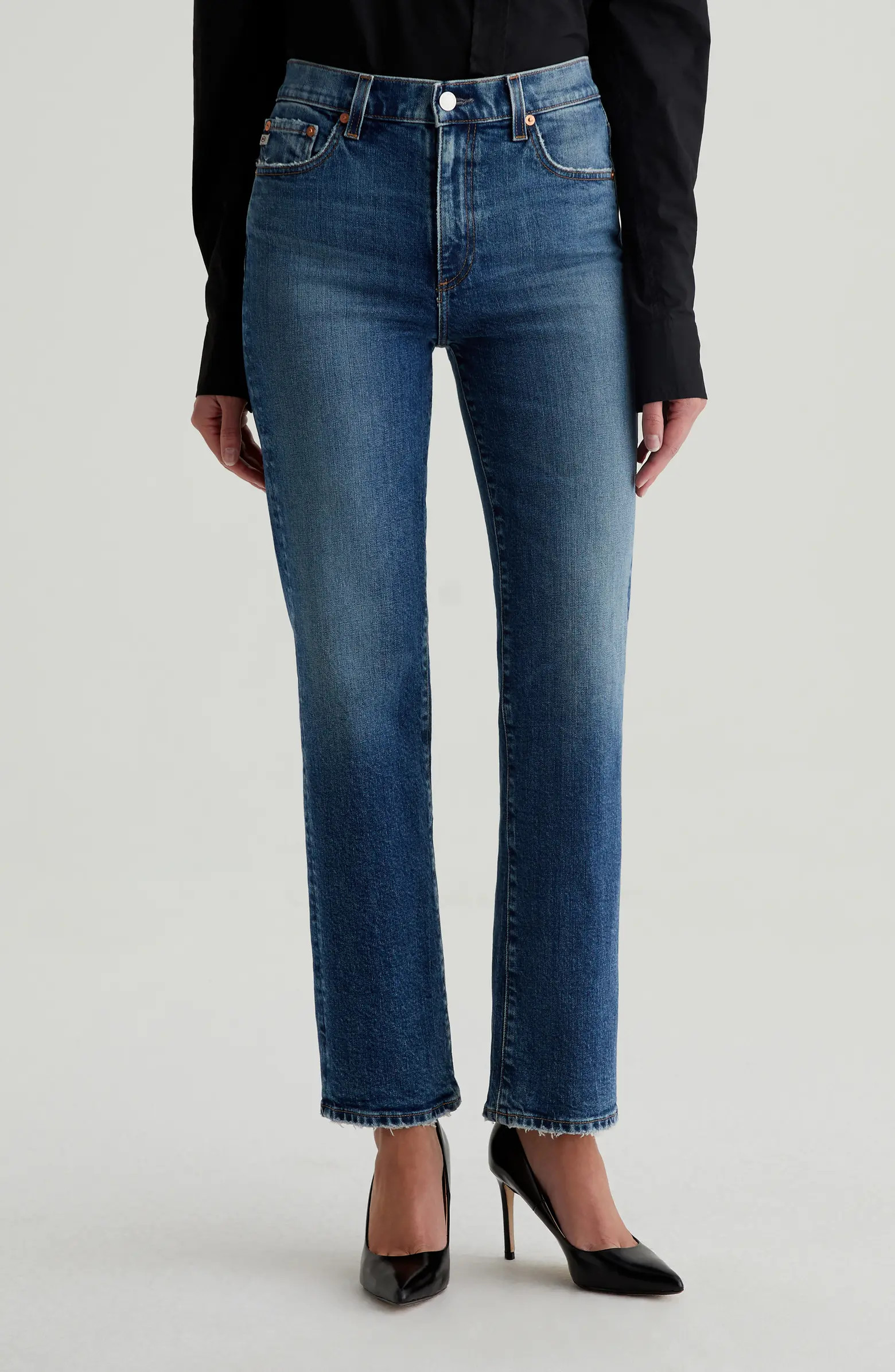 Brinley Mid Rise Classic Straight Leg Jeans | Nordstrom