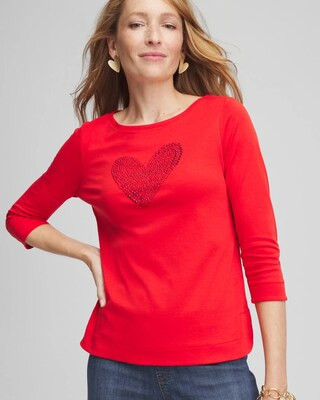 Women's Embellished Valentine's Day Tee in | Chico's | Chico's