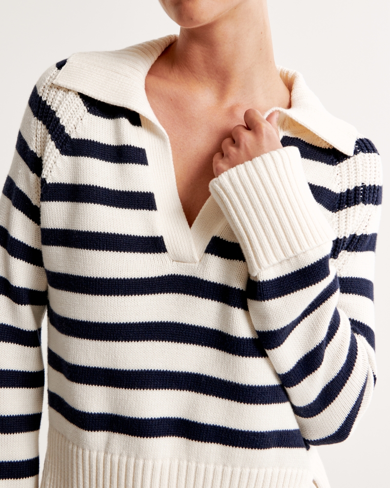 Women's Notch-Neck Sweater | Women's Tops | Abercrombie.com | Abercrombie & Fitch (UK)