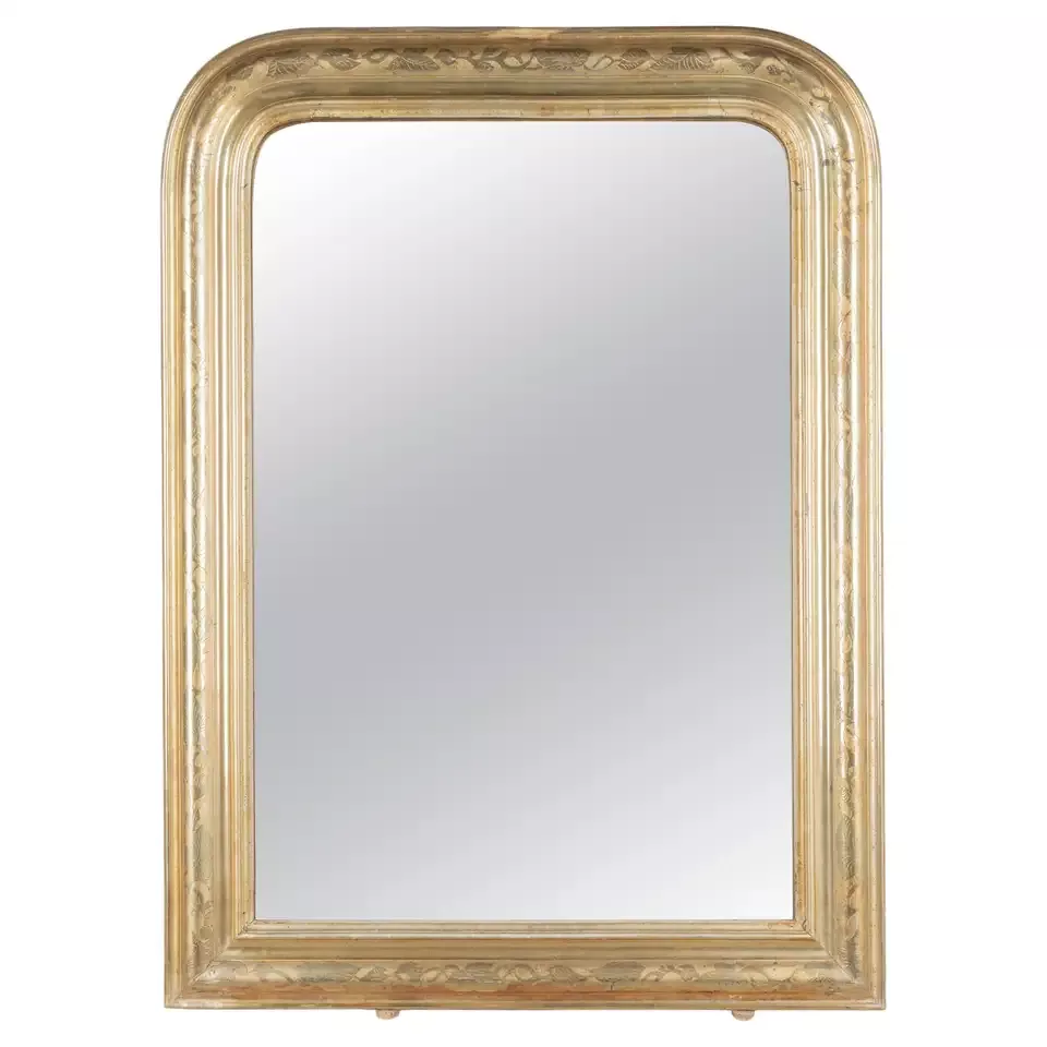 French 19th Century Large Louis Philippe Gold Gilt Mirror at 1stDibs