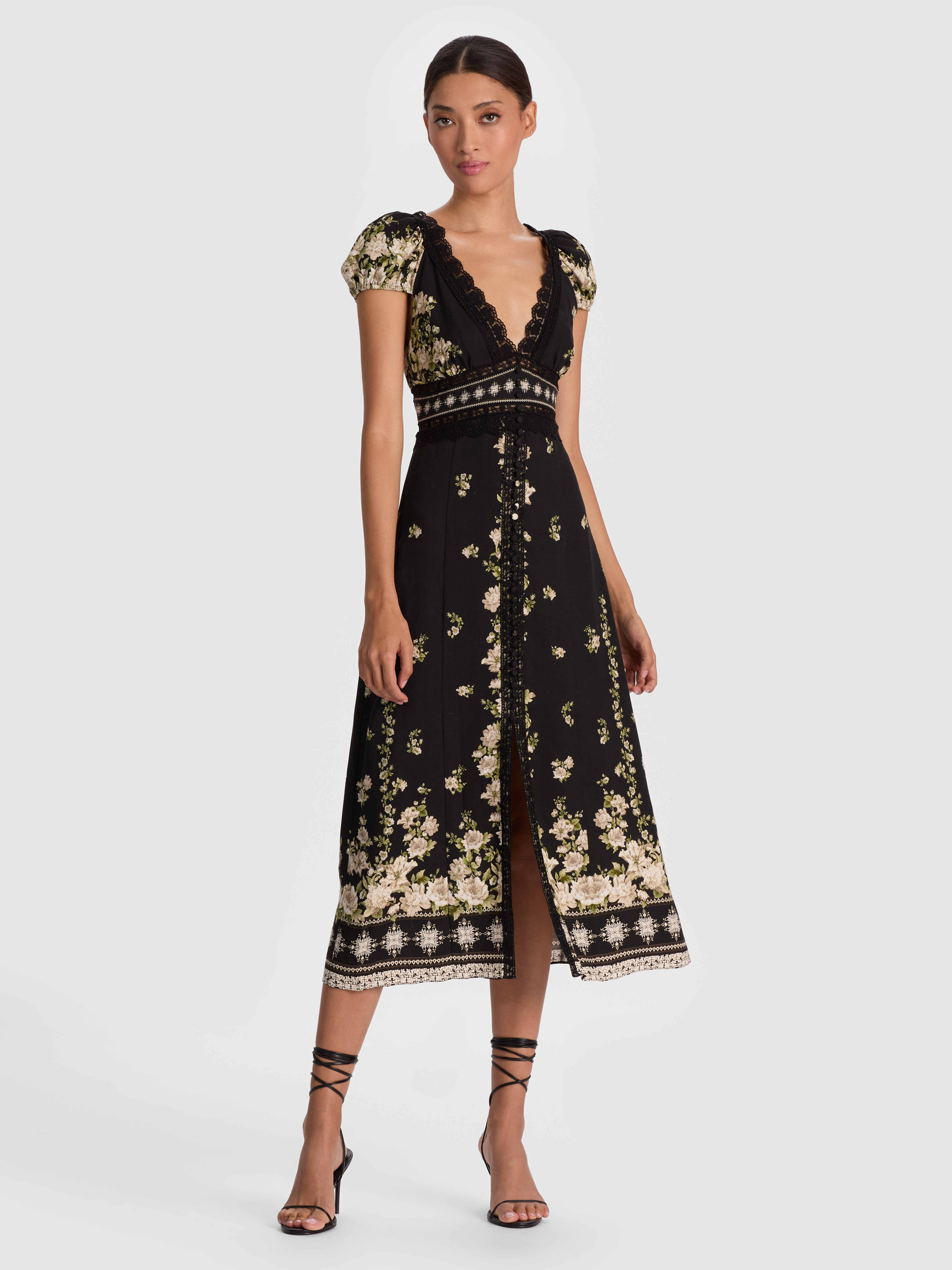 alice + olivia ROSE MIDI DRESS | Alice + Olivia