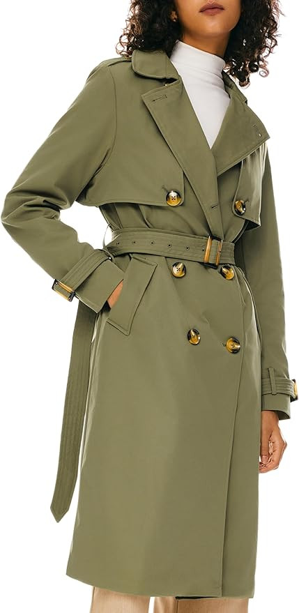 Orolay Women's 3/4 Length Double Breasted Trench Coat Lapel Jacket with Belt | Amazon (US)