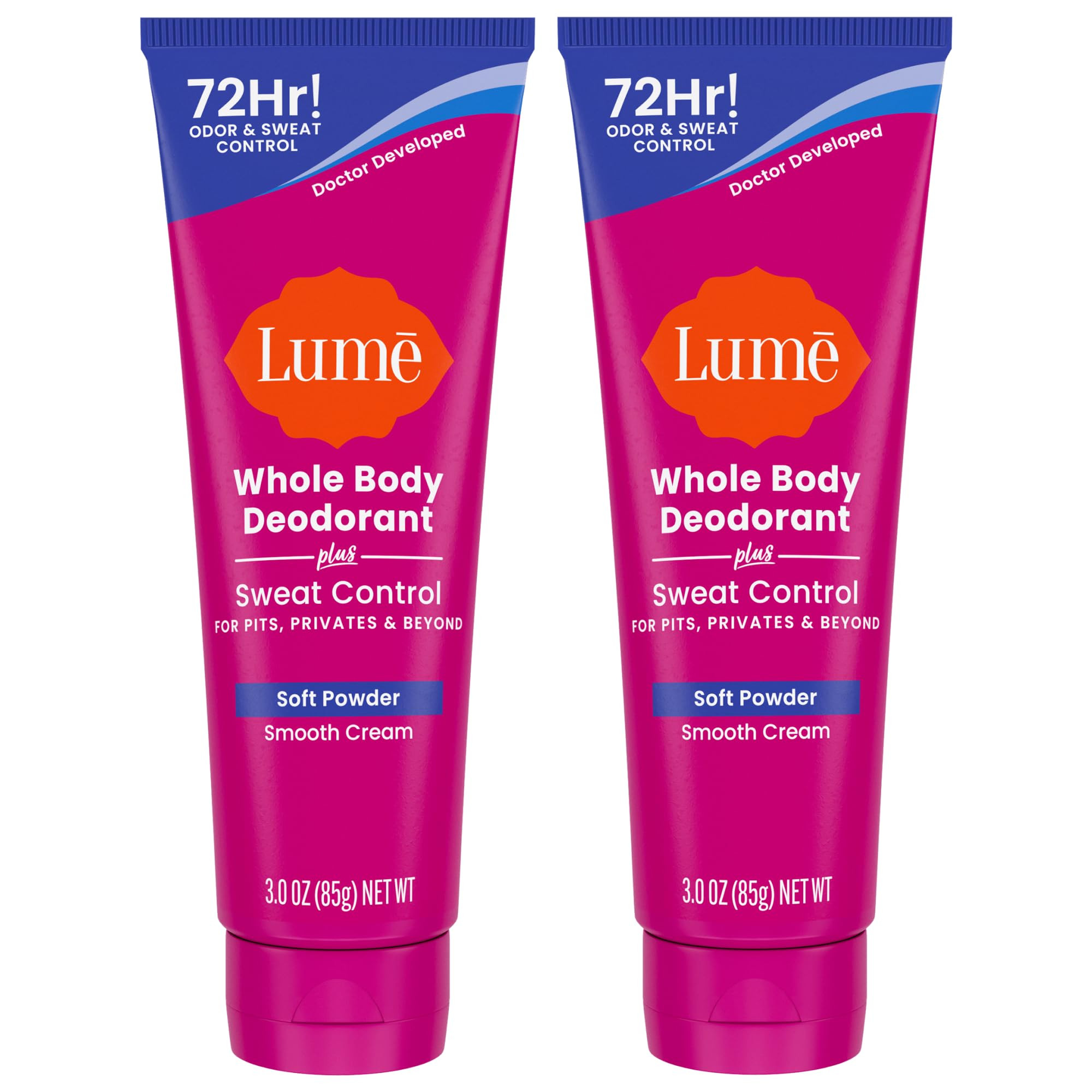 Lume Whole Body Deodorant Plus Sweat Control - Smooth Cream Tube - 72 Hour Odor And Sweat Control... | Amazon (US)