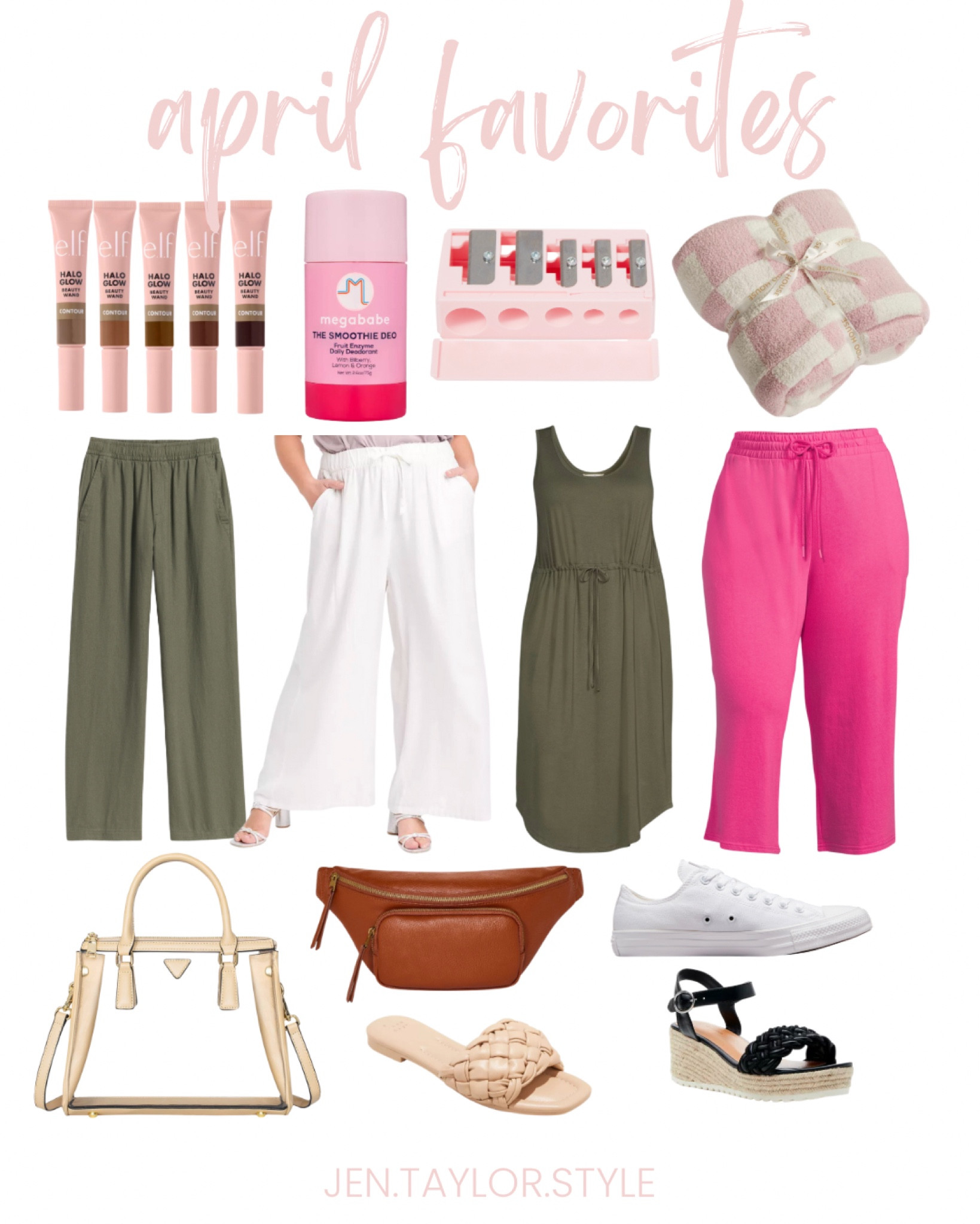 Round up of my plus size fashion and drugstore beauty favorites from April! I love these plus size linen pants, and this Walmart dress has been a top seller! A plus size friendly belt bag, a fabulous clear stadium bag, and great wide width shoes for spring and summer! 

#plussizefashion #plussizedress #plussizeoutfit #drugstorebeauty #elfcosmetics #widewidthshoes #widewidthsandals #targetsandals 

#LTKFind #LTKbeauty #LTKcurves