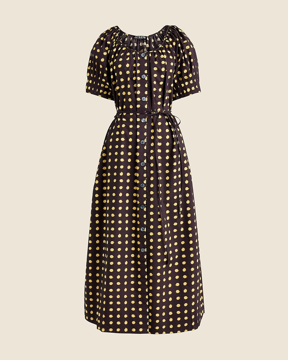 Button-up midi dress in dot cotton poplin | J. Crew US