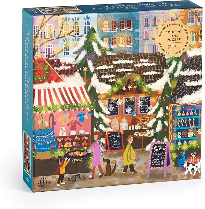 Galison Merry Market – 1000 Piece Foil Joy Laforme Jigsaw Puzzle Featuring Merry and Festive Ou... | Amazon (US)