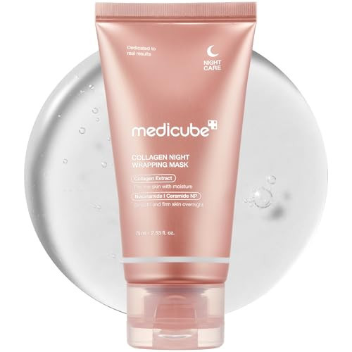 medicube Collagen Overnight Wrapping Peel Off Facial Mask Pack - Elasticity & Hydration Care, Reduces Sagging & Dullness - Hydrolyzed Collagen For Glowing Skin - Korean Skin Care, 2.53 fl.oz | Amazon (US)