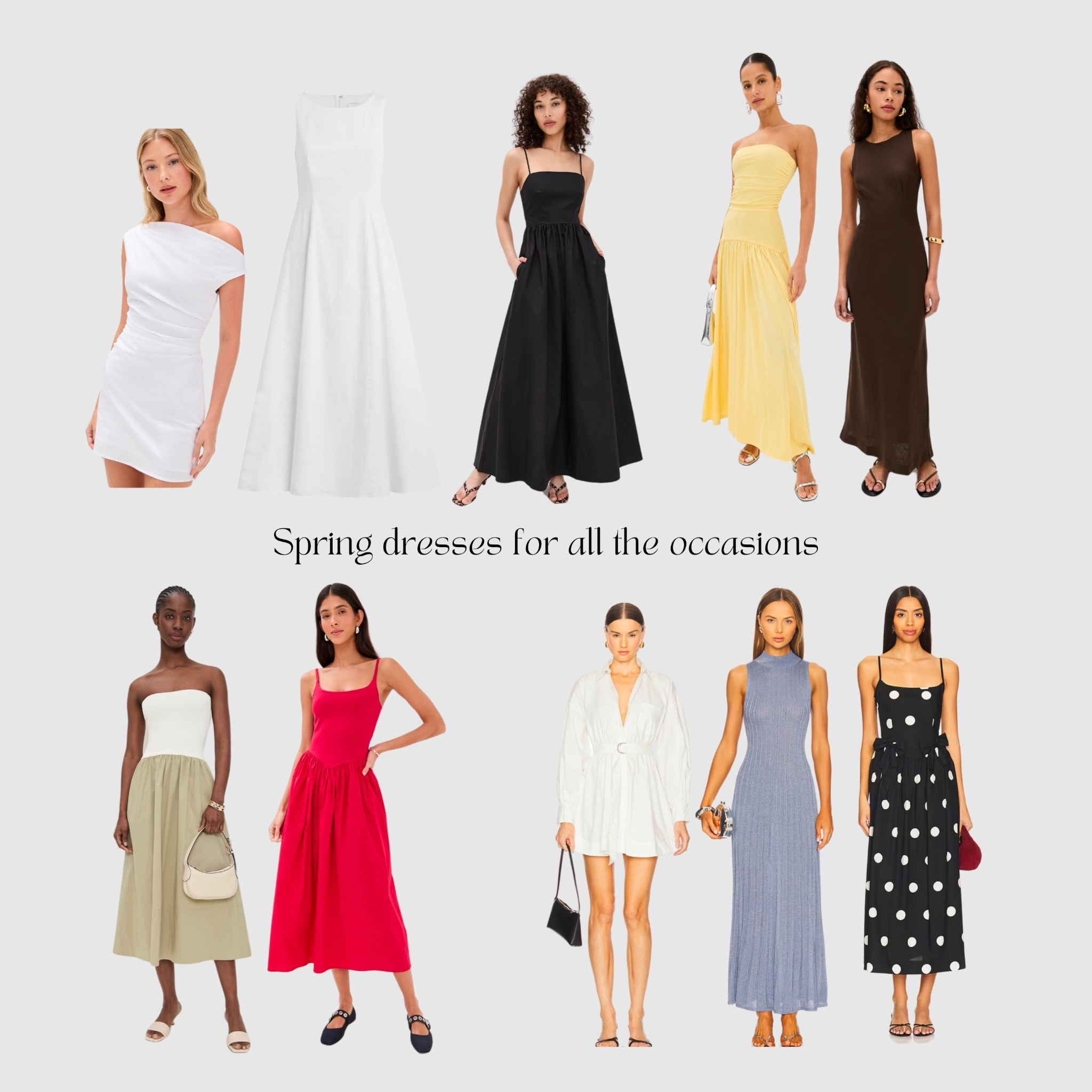 A few dresses I’m loving right now for any upcoming occasions — graduations, spring events, or just something pretty to keep in your closet as a go-to backup.
Timeless, flattering, and easy to rewear.

Linked the exact styles below + some others that are similar ❤️🔗 

#SpringDresses #GraduationStyle #GuestDresses #WhatToWear #ClosetEssentials #LTKSpringStyle #LTKFinds #DressesILove #LTKOutfits

#LTKParties #LTKStyleTip