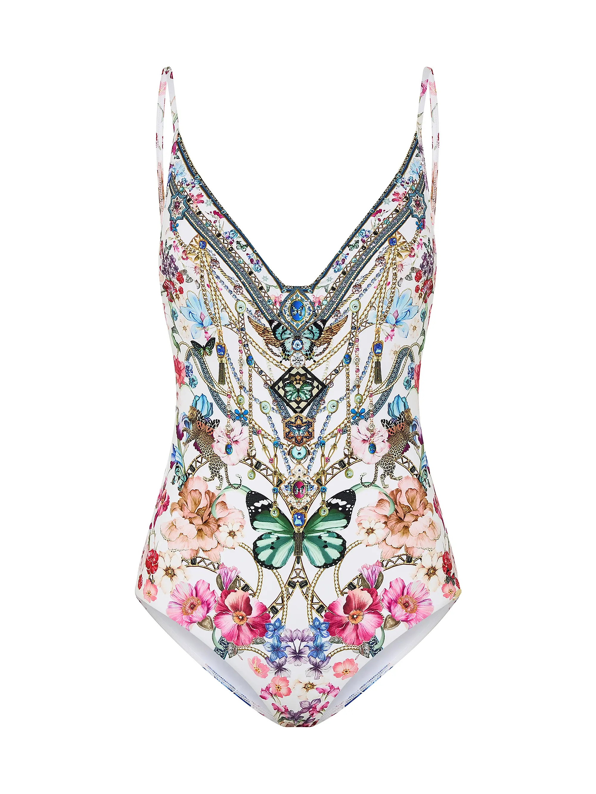 Camilla Wired V-Neck One-Piece Swimsuit | Saks Fifth Avenue | Saks Fifth Avenue