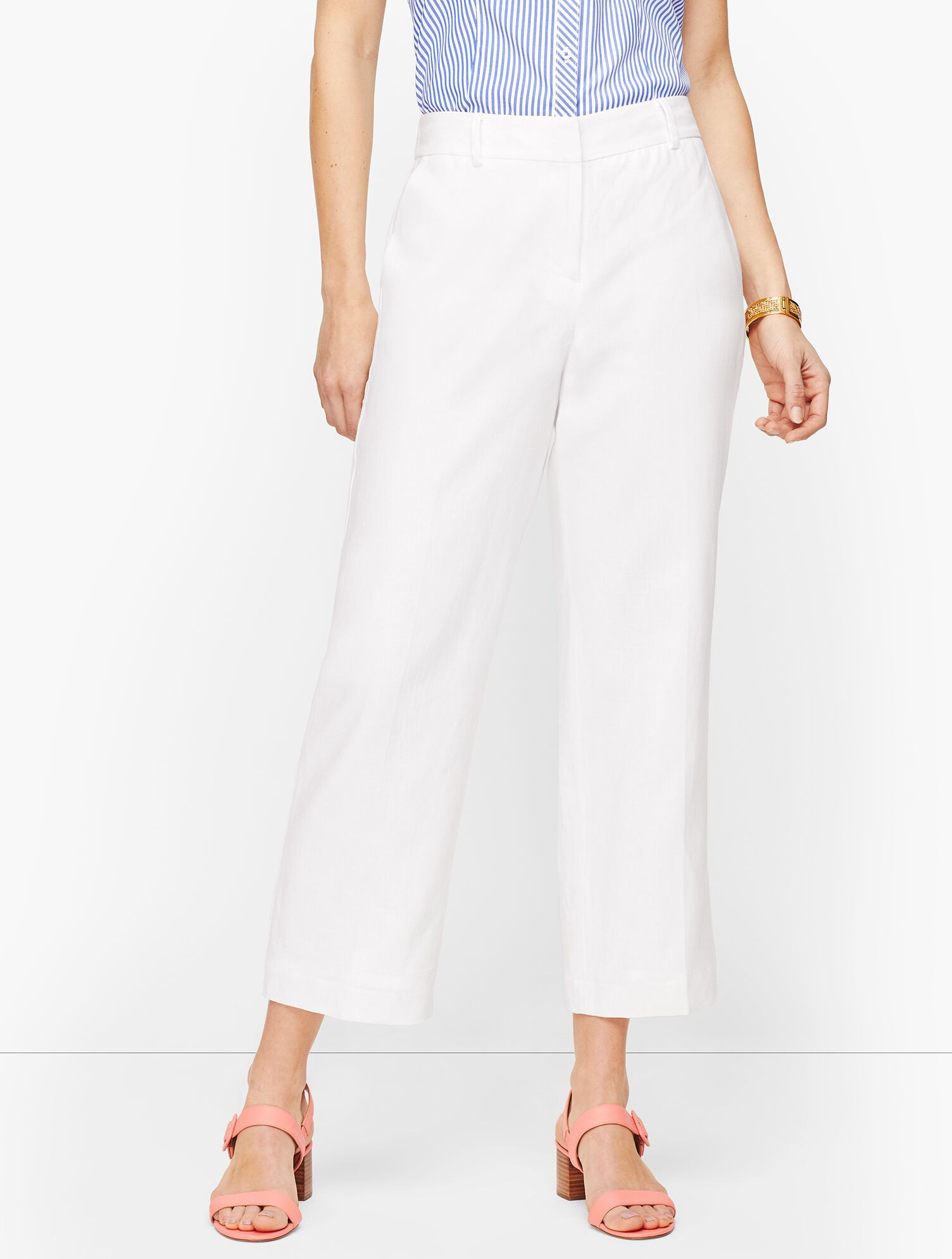 Linen Straight Leg Crop - Lined | Talbots