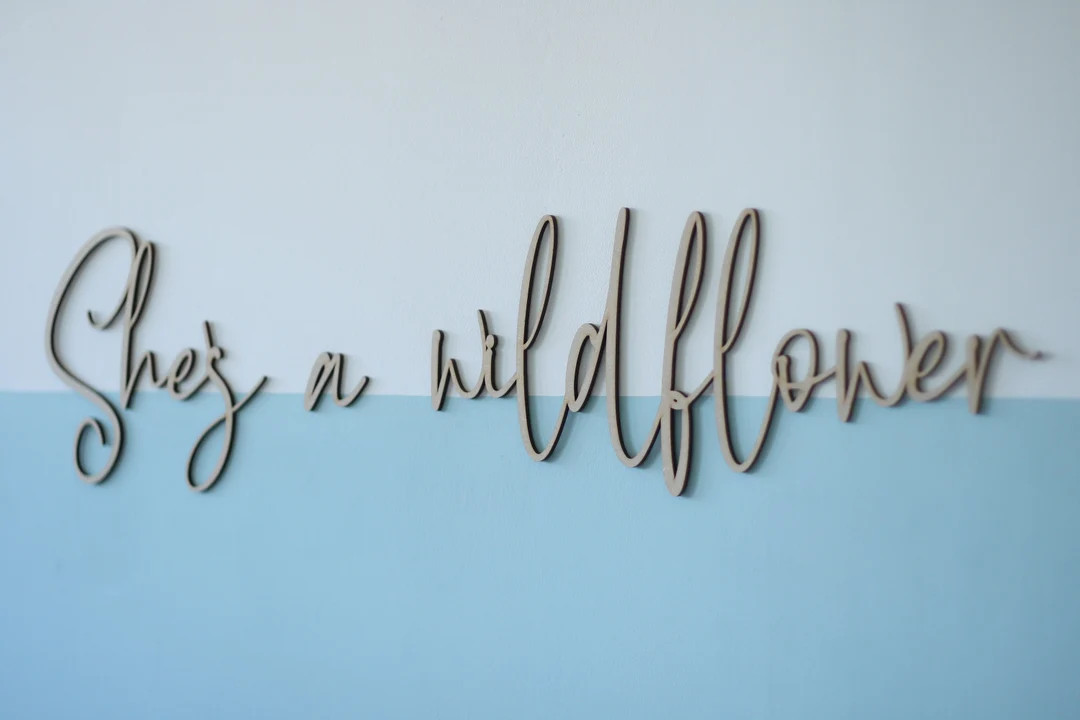 She's A Wildflower Plywood Words Sign for Wall Art, Nursery Decor, Photo Prop - Etsy | Etsy (US)