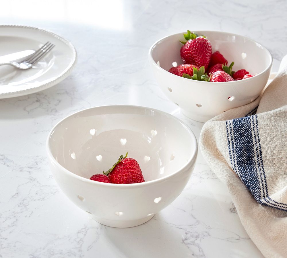 Heart Cut Out Berry Colander | Pottery Barn (US)