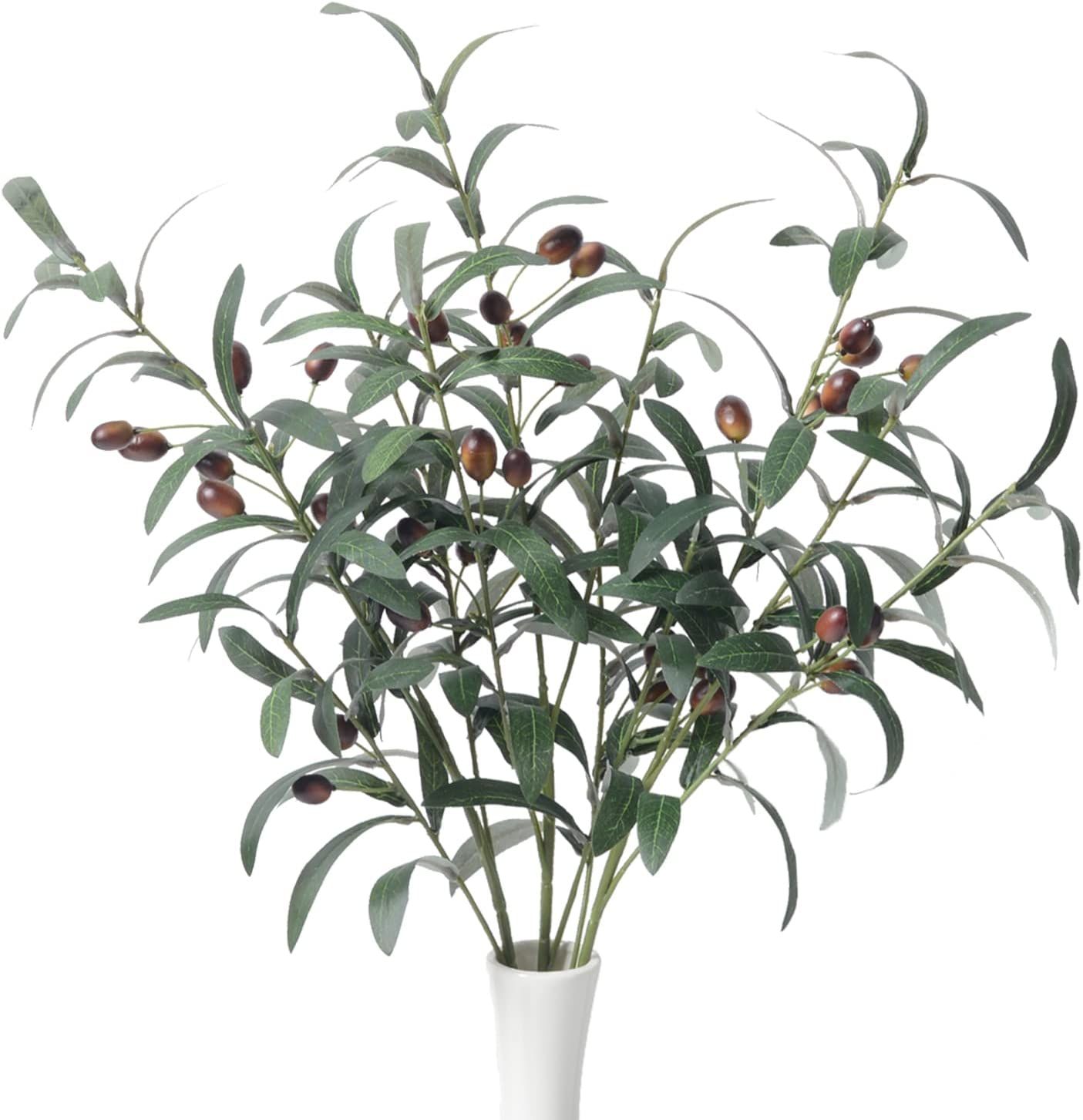 Artificial Olive Branch Plants Faux Olive Branches Stems Fake Olive Tree Branches Plastic Branche... | Amazon (US)