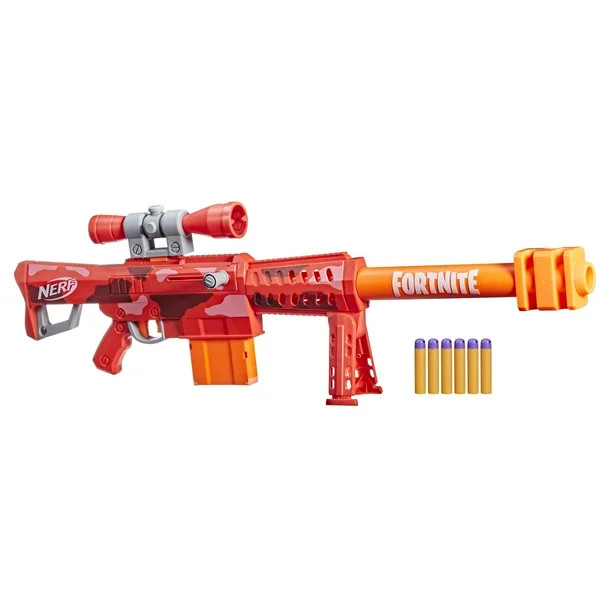 Nerf Fortnite Heavy SR Blaster, Longest Nerf Fortnite Blaster Ever, Removable Scope, 6 Nerf Mega ... | Walmart (US)