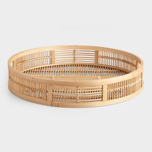Round Natural Bamboo Tray | World Market