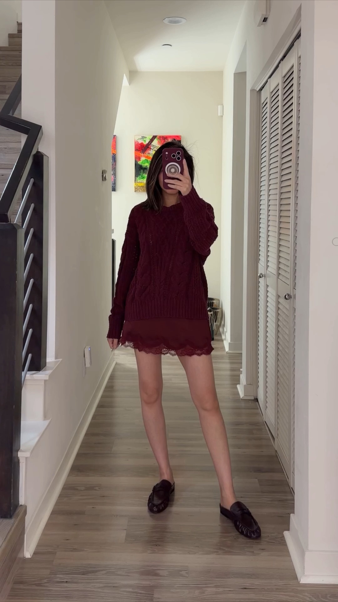 Spring outfit ♥️ Love a monochrome look. This burgundy lace skort is so cute, styled with a burgundy sweater. The burgundy loafers look designer but is a fraction of the price. 

OOTD, Abercrombie, Steve Madden, The Stylizt 



#LTKdayinmylife #LTKSpringSale #LTKootd