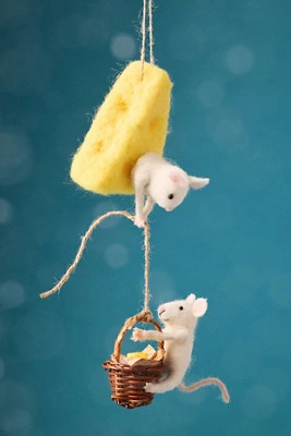 Felt Mouse and Cheese Ornament | Anthropologie (US)