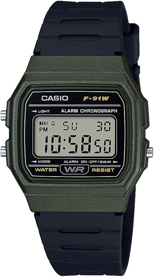 Casio F91W Series | Digital Watch | Water Resistant | LED Light | 1/100 SEC Stopwatch | Regular T... | Amazon (US)