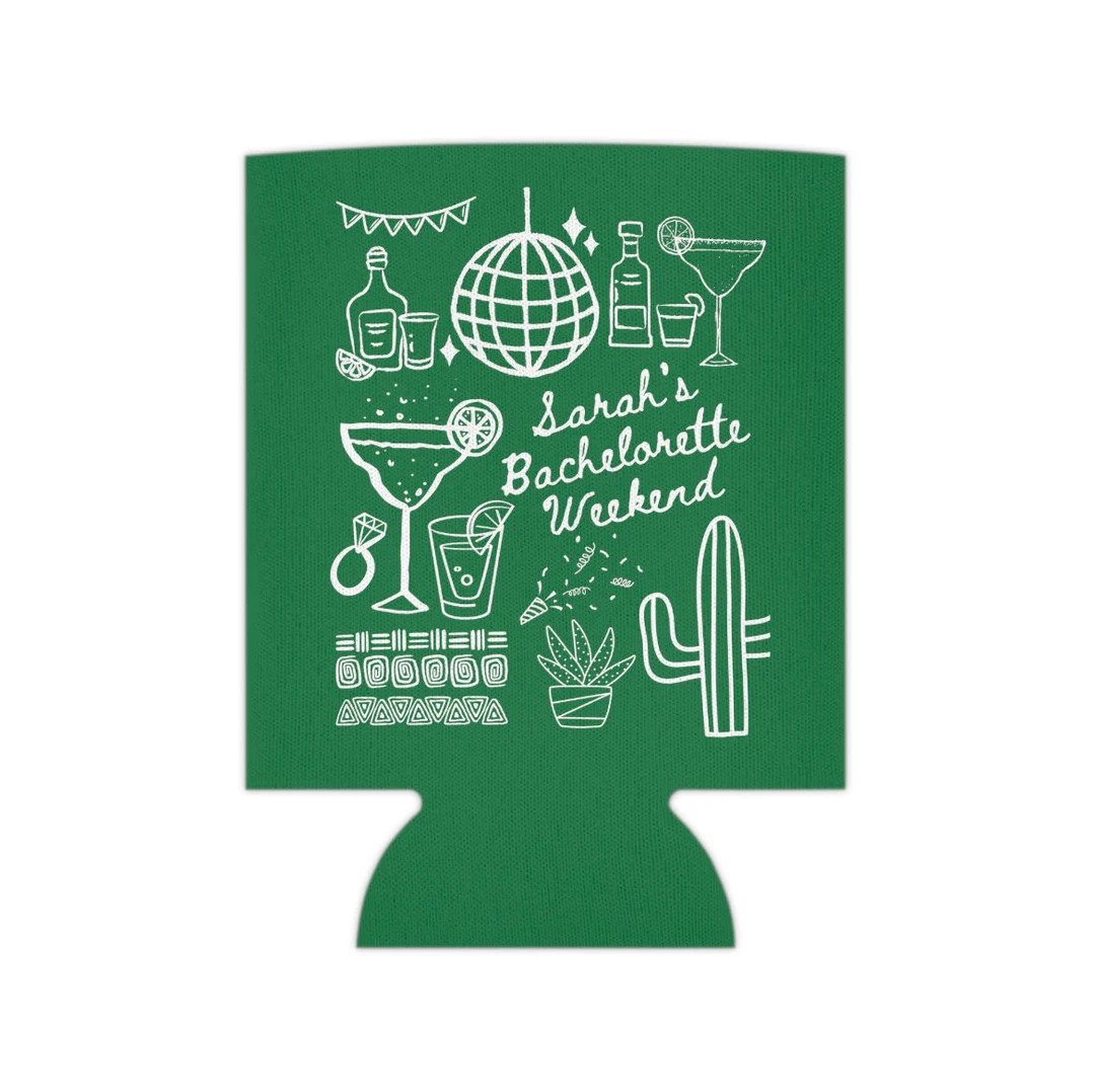 CUSTOM Name Can Cooler, Margs and Matrimony , Margaritas Bachelorette Coozie - Etsy | Etsy (US)